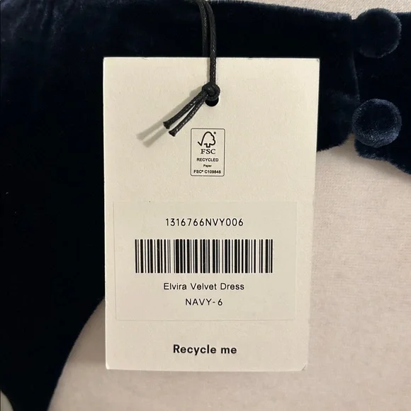 Reformation Elvira Velvet Boat Neck Open Back Midi Maxi Dress Navy NWT Size 6 - Picture 14 of 16